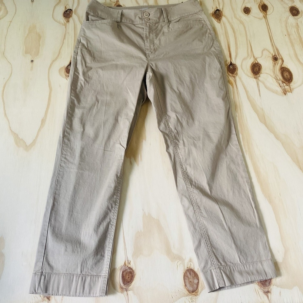 Loft Womens Capri Pants Size 6 Straight Crop Khaki / Tan Cotton Stretch